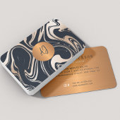 Gouden marmer abstract monogram visitekaartje
