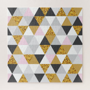 Gouden marmer, geometrische naadloze textuur legpuzzel