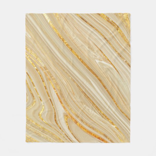 Gouden marmer: luxe textuur achtergrond. fleece deken (Voorkant)
