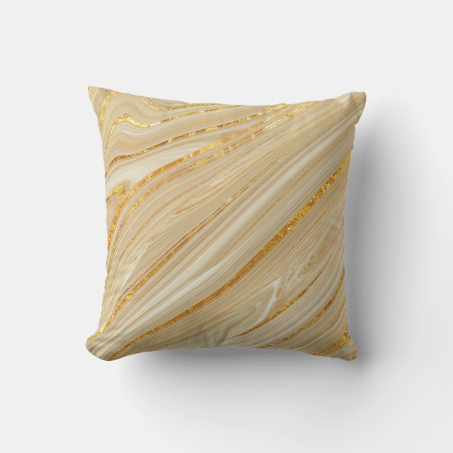 Gouden marmer: luxe textuur achtergrond. kussen (Voorkant)
