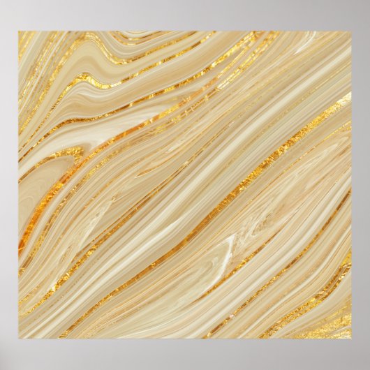 Gouden marmer: luxe textuur achtergrond. poster (Voorkant)