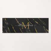 Gouden Marmer Monogram Calligrafie Schrift Naam  Yogamat (Achterkant (horizontaal))