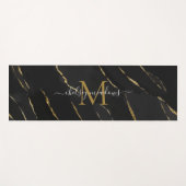 Gouden Marmer Monogram Calligrafie Schrift Naam  Yogamat (Voorkant (horizontaal))