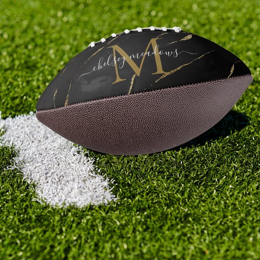 Gouden Marmer Monogram Calligrafie Script Naam  American Football