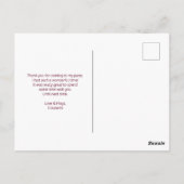 Gouden Marmer Patroon en Bordeaux Bloemen Bedankt Briefkaart (Achterkant)