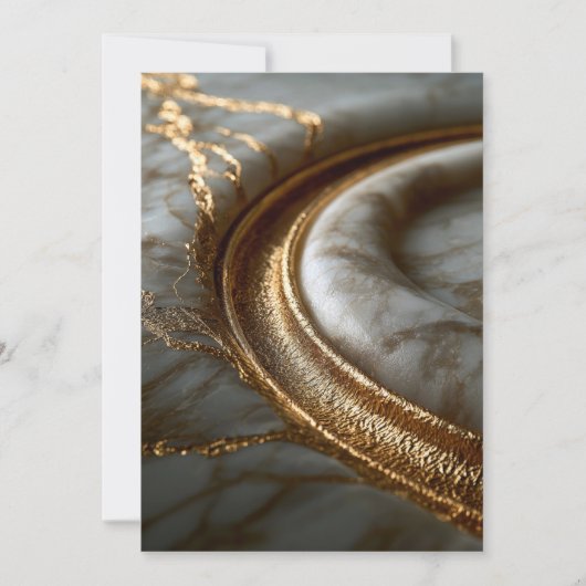 Gouden Marmer Save the Date Kaart (Voorkant)