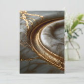 Gouden Marmer Save the Date Kaart (Staand voorkant)