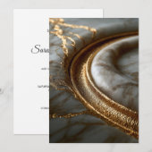 Gouden Marmer Save the Date Kaart (Voorkant / Achterkant)