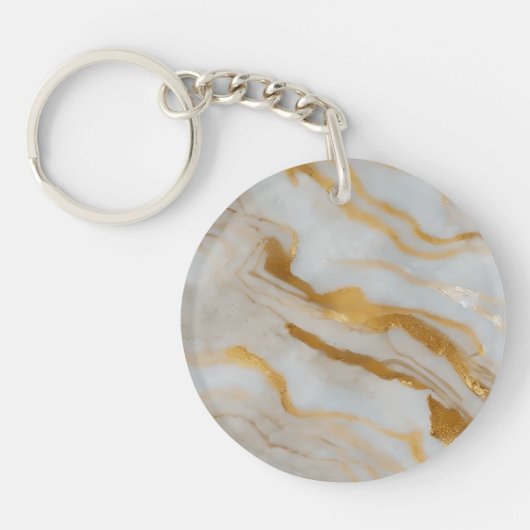Gouden Marmer Sleutelhanger (Voorkant)