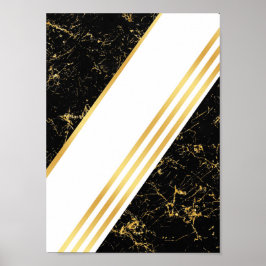 Gouden marmer strepen typografie zwart poster