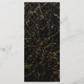 Gouden marmer strepen typografie zwart programmakaart (Achterkant)