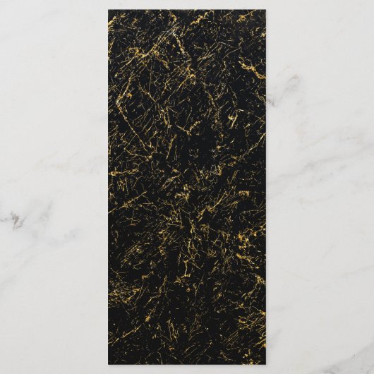 Gouden marmer strepen typografie zwart programmakaart (Achterkant)