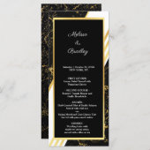 Gouden marmer strepen typografie zwart programmakaart (Voorkant / Achterkant)