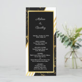 Gouden marmer strepen typografie zwart programmakaart (Staand voorkant)