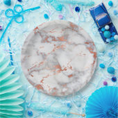 gouden marmer van grijs roos papieren bordje (Feest)