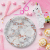 gouden marmer van grijs roos papieren bordje (Feest)