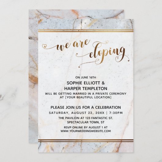 Gouden Marmer Wij Verlaten Ons Gouden Hart Kalligr Kaart (Voorkant / Achterkant)