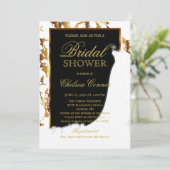 Gouden marmer, zwart en wit Vrijgezellenfeest Kaart (Staand voorkant)