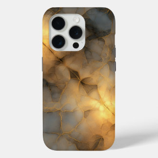 Gouden Marmeren Abstract Ontwerp iPhone 15 Pro Case
