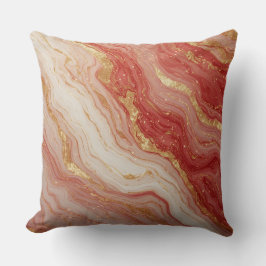 Gouden marmeren abstracte achtergrond met rode dra kussen
