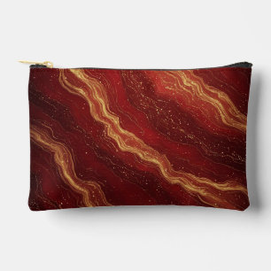 Gouden marmeren abstracte achtergrond met rode wer etui