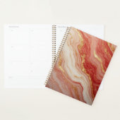 Gouden marmeren abstracte achtergrond met rode wer planner (Display)