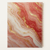 Gouden marmeren abstracte achtergrond met rode wer planner (Achterkant)