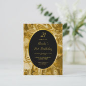 Gouden marmeren agaat 21e verjaardag briefkaart (Staand voorkant)