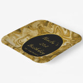 Gouden marmeren agaat 21e verjaardag papieren bordje (Gebogen)