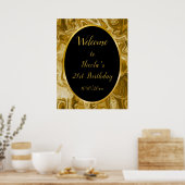 Gouden marmeren agaat 21e verjaardag poster (Keuken)