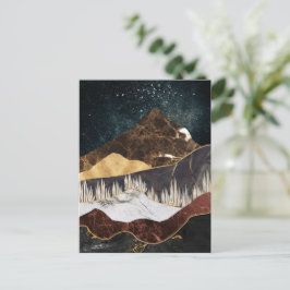Gouden marmeren berg onder sterrenhemel briefkaart