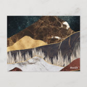 Gouden marmeren berg onder sterrenhemel briefkaart (Achterkant)
