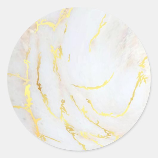 Gouden marmeren blanco sjabloon Elegant Voeg uw te Ronde Sticker (Voorkant)