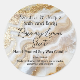 Gouden Marmeren Fles Kaars Jar Lid Product Label