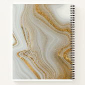 Gouden marmeren gepersonaliseerde elegante student notitieboek (Achterkant)