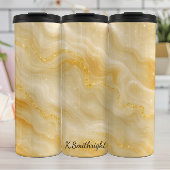 Gouden Marmeren Glitter Wervelstructuur Thermosbeker