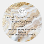 Gouden Marmeren Logo Fles Kaarsenpot Product Label (Voorkant)