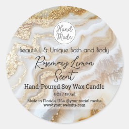 Gouden Marmeren Logo Fles Kaarsenpot Product Label