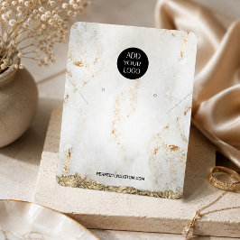 Gouden marmeren logo QR-code ketting oorbellen Visitekaartje