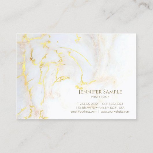 Gouden Marmeren Luxe Elegante Gouden Moderne Top Visitekaartje (Achterkant)