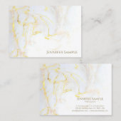 Gouden Marmeren Luxe Elegante Gouden Moderne Top Visitekaartje (Voorkant / Achterkant)