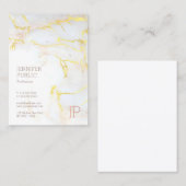 Gouden Marmeren Monogram Moderne Elegante Top Sjab Visitekaartje (Voorkant / Achterkant)