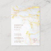 Gouden Marmeren Monogram Moderne Elegante Top Sjab Visitekaartje (Voorkant)