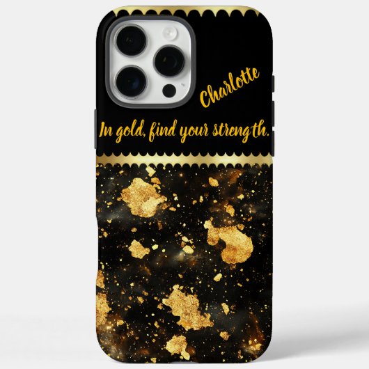 Gouden marmeren patronen in de kosmische ruimte Case-Mate iPhone case (Achterkant)