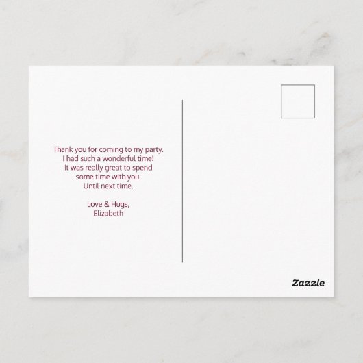 Gouden marmeren patroon en bordeauxrode bloemen be briefkaart (Achterkant)