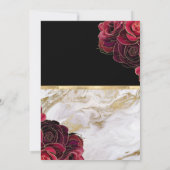 Gouden Marmeren Rozen Bloemen Quinceanera Kaart (Achterkant)