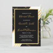 Gouden marmeren strepen typografie bl Repetial Din Kaart (Staand voorkant)