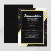 Gouden marmeren strepen typografie zwart Accommoda Aankondigingskaart (Voorkant / Achterkant)