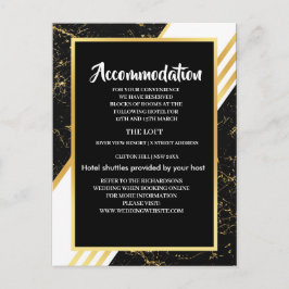 Gouden marmeren strepen typografie zwart Accommoda Aankondigingskaart
