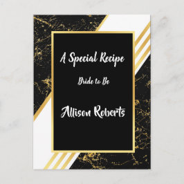 Gouden marmeren strepen typografie zwart Bruidsdou Briefkaart